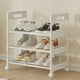 thumbnail image 1 of Zapatero con ruedas (1 unidad), organizador de zapatos móvil, 60 x 46 x 28 cm, armario de tres niveles para entrada, dormitorio o debajo de la mesa (blanco)., 1 of 6