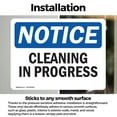 thumbnail image 3 of (2 Pack) Cleaning In Progress OSHA Notice Sign 14 Inch X 10 Inch Vinyl Label Decal Sticker Weather Resistant, UV Protected for Workplace, Business, and Construction Site, Made in the, 3 of 7