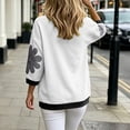 thumbnail image 6 of Wensltd Women Sweatshirt Round Neck Three Quarter Sleeve Soft Pullover Casual Loose Fit Tops, 6 of 8