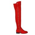 thumbnail image 2 of Liliana Paulina-1 Suede Gold Zipper Stack Heel Thigh High Boot, 2 of 6