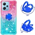 thumbnail image 3 of Slim Fit Phone Case for Redmi Note 12 4G, Bling Shiny Quicksand Effect TPU Bumper Case with Four Corners Heavy Anti-Fall Protection for Redmi Note 12 4G,Pink Blue, 3 of 14