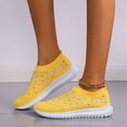 thumbnail image 4 of LTTVQM Slip On Sneakers Women Glitter Rhinestone Comfortable Platform Arch Support Walking Shoes Fashion Outdoor Dance Anti-Slip Shoes Yellow 40(US-8), 4 of 4