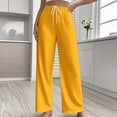 thumbnail image 2 of Womens Sweatpants Baggy Pocket Fashion Athletic Jogger Casual Wide Leg Sweatpants Women Yellow M, 2 of 4