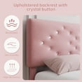 thumbnail image 5 of Full Size Bed Frame with Headboard, Upholstered Platform Bed Frames with Crystal Diamond Tufted, Easy Assembly, Wooden Slats Support, No Box Spring Needed, Pink, 5 of 5