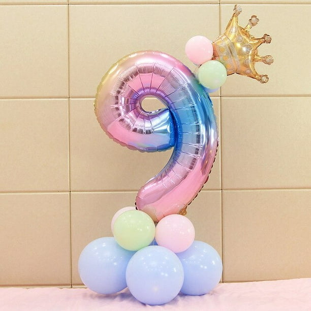 number balloons set Big Rose Gold Silver Black Figure Foil Balloon Wedding Birthday Party Decoration Balloons