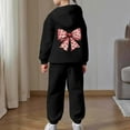 thumbnail image 7 of XAOFW Kids Outfits Girls Winter Plush Bow Graphic Long Sleeve Hoodie Joggers Comfy Two Piece Playwear Stylish Comfort Fashionable Casual Daily Wear Sets, 7 of 7