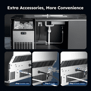 Simzlife 100 lbs./24H Commercial Freestanding/Built-in Ice Maker with 33 lb. Storage Bin in Silver, Stainless Steel