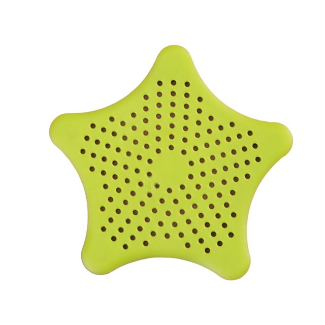 Cateissary Filtro de fregadero Reemplazo portátil Linda forma de estrella Flexible Baño Cocina Inodoro Drenaje de piso con ventosa Verde Type3 NO3