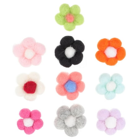 

10pcs DIY Felt Flower Decors DIY Hairpin Accessories Clothes Sewing Materials