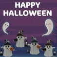 thumbnail image 3 of Halloween Ghost Figurines Decor, Cute Halloween Spooky Ghost with Lantern and Pumpkin Resin Figurine, Perfect for Outdoor Garden Decoration, 3 of 4