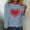 Navy, variant on Valentines Day Womens Plus Size T Shirts Long Sleeve Pink Women's Tops Leisure Heart Graphic Vacation Romantic Loose Tops