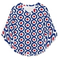 thumbnail image 4 of Red White Blue Round Women's V-Neck Blouse With 3/4 Ruffled Bell Sleeves Casual Top Ladies Blouses, 4 of 7
