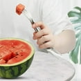 thumbnail image 6 of 2-in-1 Watermelon Fork Slicer Cutter, Stainless Steel, 4 Pack Portable Cutter Slicer Tool, Dual Head Fruit Forks for Home Party Camping Kitchen Gadget, 6 of 9
