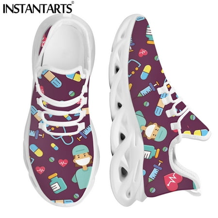 

Women Nurse Doctor Medical EMT EMS Pattern Comfort Mesh Sneakers Unsex Platform Shoes Flats Shoes Zapatillas