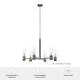 thumbnail image 7 of Hunter - River Mill 6-light Brushed Nickel, Large Chandelier, Dimmable, Rustic Style, Candle Shaped, for Bedrooms, Dining, Living Rooms - 19477, 7 of 7