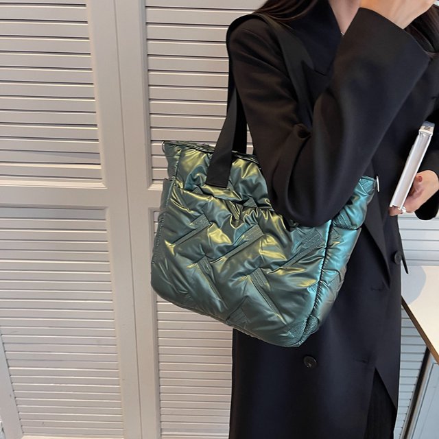 Bolsa bandolera informal acolchado para mujer, de mano de algodón sólido acolchado para el trabajo escolar Ndcxsfigh Para Estrenar