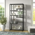 thumbnail image 6 of Evelyn&Zoe Johann 68" Tall Rectangular Bookcase, Blackened Bronze, 6 of 7