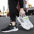 thumbnail image 4 of Zapatos Deportivos informales para hombre, zapatillas ligeras y transpirables de malla para exteriores, color negro, para correr y caminar, 4 of 5