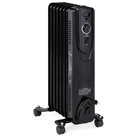 Best Choice Products 1500W Home Portable Electric Energy-Efficient Radiator Heater w/ Adjustable Thermostat, Safety Shut-Off, 3 Heat Settings - (Best Small Heater For Bathroom)