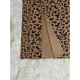 thumbnail image 4 of Womens Apricot Leopard Print Corduroy Pencil Skirt With Belt And Front Slit, 4 of 4