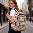 thumbnail image 3 of Yspwyqan Large School Backpack for Teen Girls, 600D Polyester Kids Backpack Fits 15.6 Inch Laptop, Multiple Pockets Brown Camo Bow Daypack for High School Hiking Camping, 3 of 7