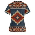 thumbnail image 3 of Blouse Snoarin d'Été Grande Taille pour Femmes, Mode, Manches Courtes, Col en V, Hauts, Uniforme de Travail, Blouse Imprimée avec Poche, Hauts, Uniformes de Travail pour Femmes en Liquidation, 3 of 3