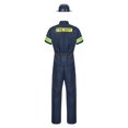 thumbnail image 4 of Disfraz de bombero para hombre, disfraz de Halloween, bombero, capitán de fuego, uniforme, casco de plástico, chaqueta, abrigo, pantalones y cinturón, 4 of 5