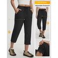 thumbnail image 2 of Baleaf Women's Capri Pants with Zipper Pocket Lightweight Quick Dry Water Resistant Capris Hiking Travel Casual UPF50+ Black L, 2 of 7