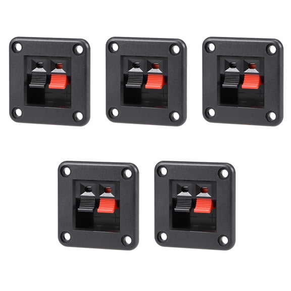 5pcs 2 Way Jack Socket Spring Push Release Connector Speaker Terminal Strip