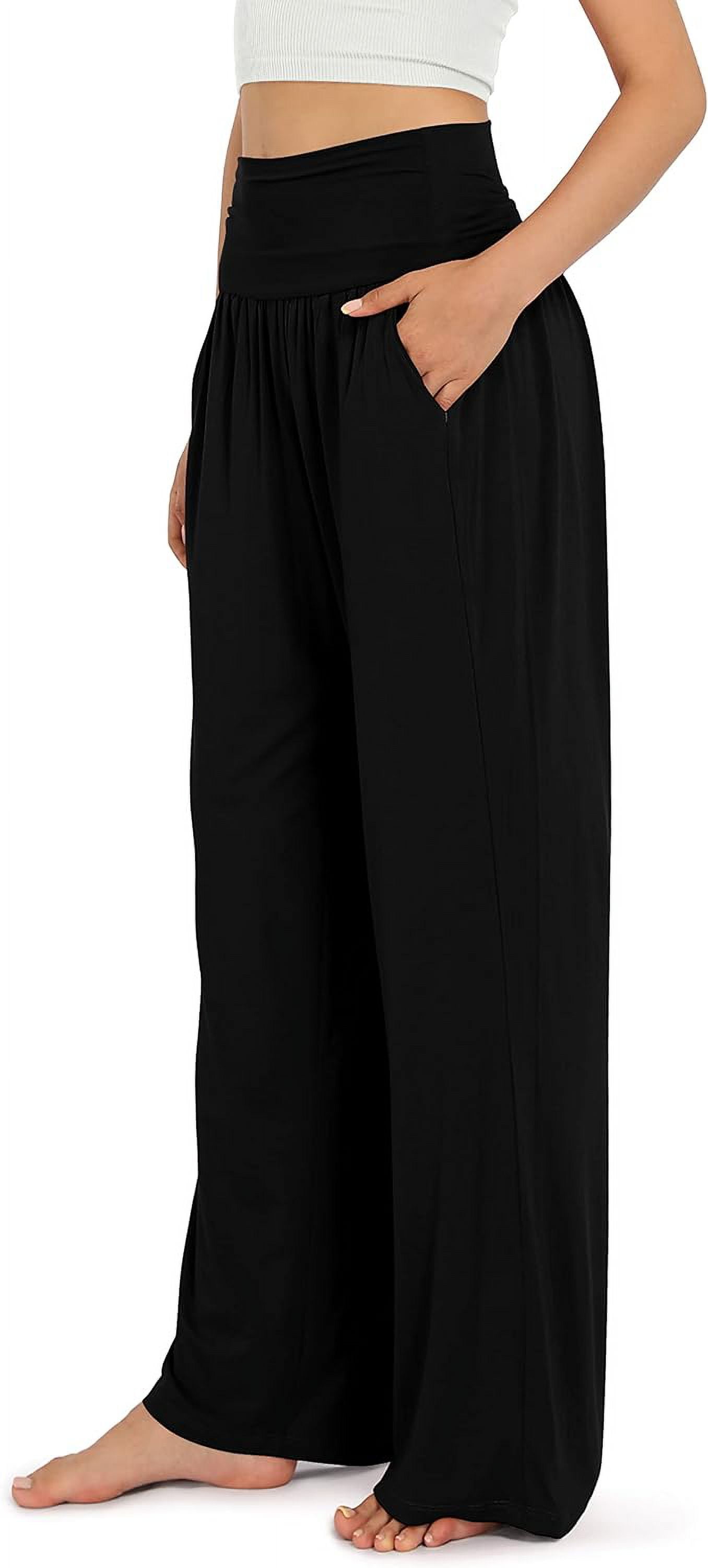 Women's Wide Leg Palazzo Lounge Pants with Pockets Light Weight Loose Comfy Casual Pajama Pants
