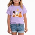 thumbnail image 2 of KPOPLK Halloween Shirt for Toddler Girls Ghost Graphic Tshirt Cute Season Short Sleeve Tops for Kids Size 2-3 Years,Purple, 2 of 4