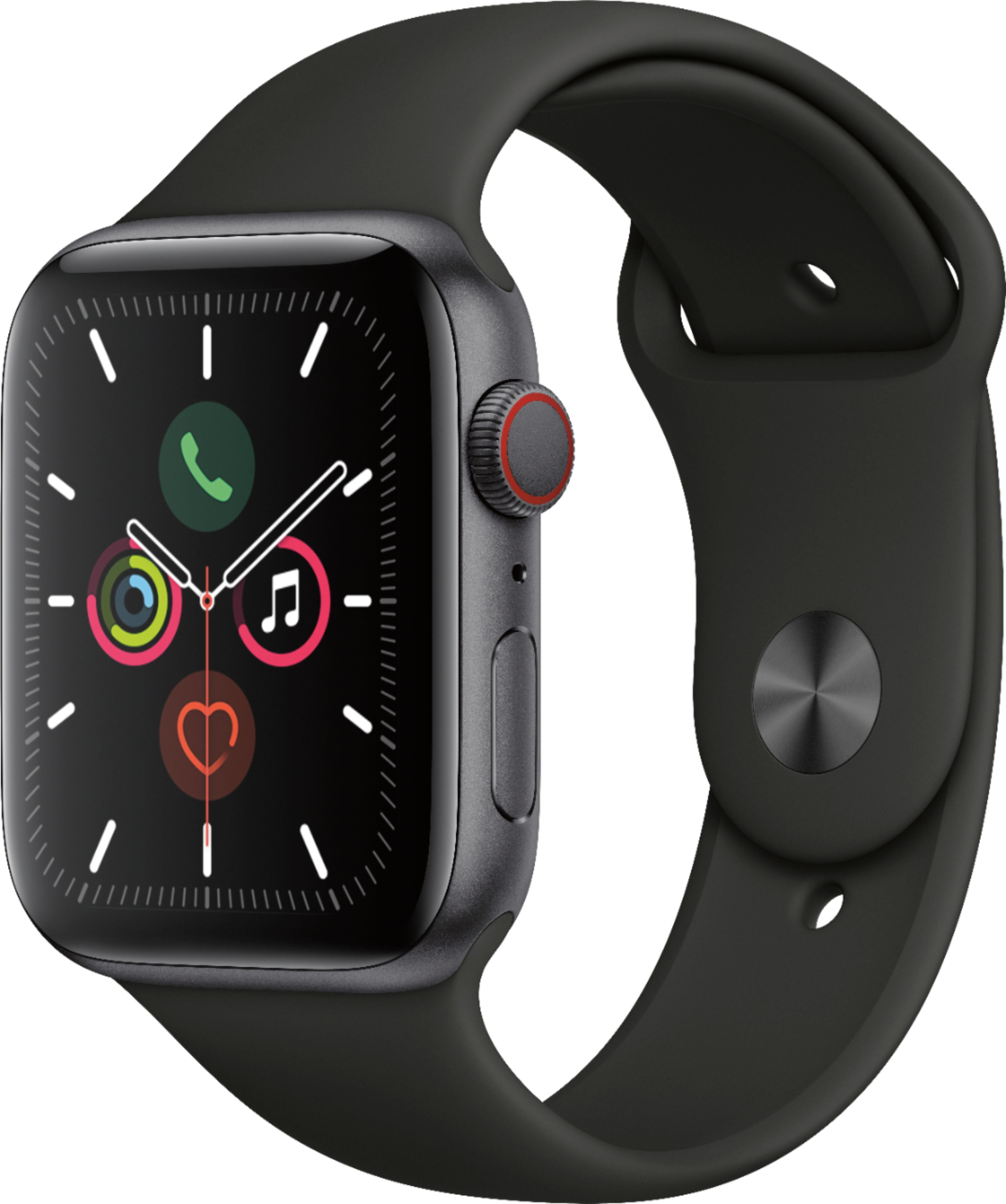 Restored Apple Watch Series 5 40mm Space Gray Aluminium Case Black Sport  Band GPS + Cellular Smartwatch (Refurbished)