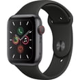 thumbnail image 1 of Apple Watch Series 5 (GPS + Celular, 44 Mm) - Caja de Aluminio Gris Espacial con Correa Deportiva Negra (Nueva Caja Abierta), 1 of 1
