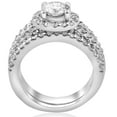 thumbnail image 2 of Pompeii 1 7/8ct Round Halo  Diamond Engagement Pave Wedding Ring 14K White Gold (G,I1), 2 of 3