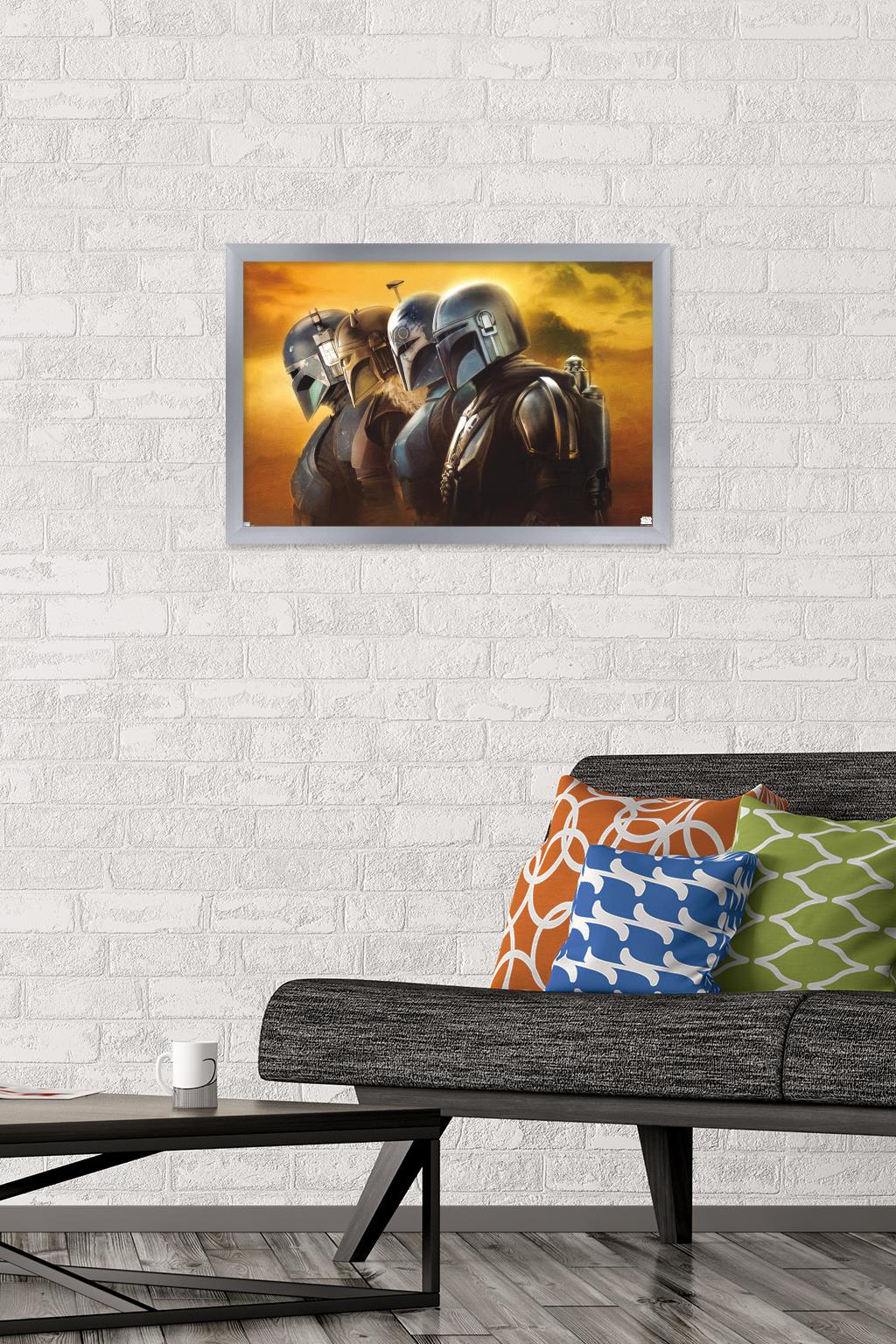 Star Wars: The Mandalorian Season 3 - Helmets Wall Poster, 14.725" x 22.375" Framed
