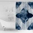 thumbnail image 4 of 72x78 Inch Shower Curtain Blue White Abstract Marble Bathroom Decor Waterproof Fabric Bathtub Bath Curtains Decorative Minimalist Artwork Extra Long Shower Curtain Set with Hooks, 4 of 6