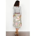 thumbnail image 5 of Grey Floral with Mocha Band Midi Dress, 5 of 5