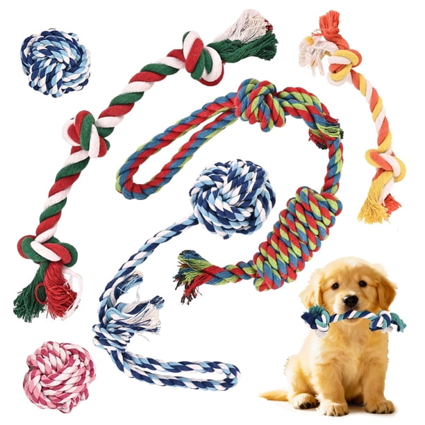 Set de 7 Juguetes de Cuerda para Cachorros VibeVerve para Perros Pequeños en Dentición