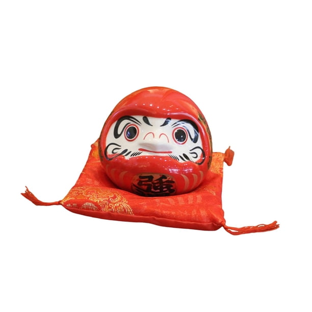 Alcancía Daruma de cerámica, artesanía, estatua, figura japonesa, decoración de escritorio, ahorro rojo