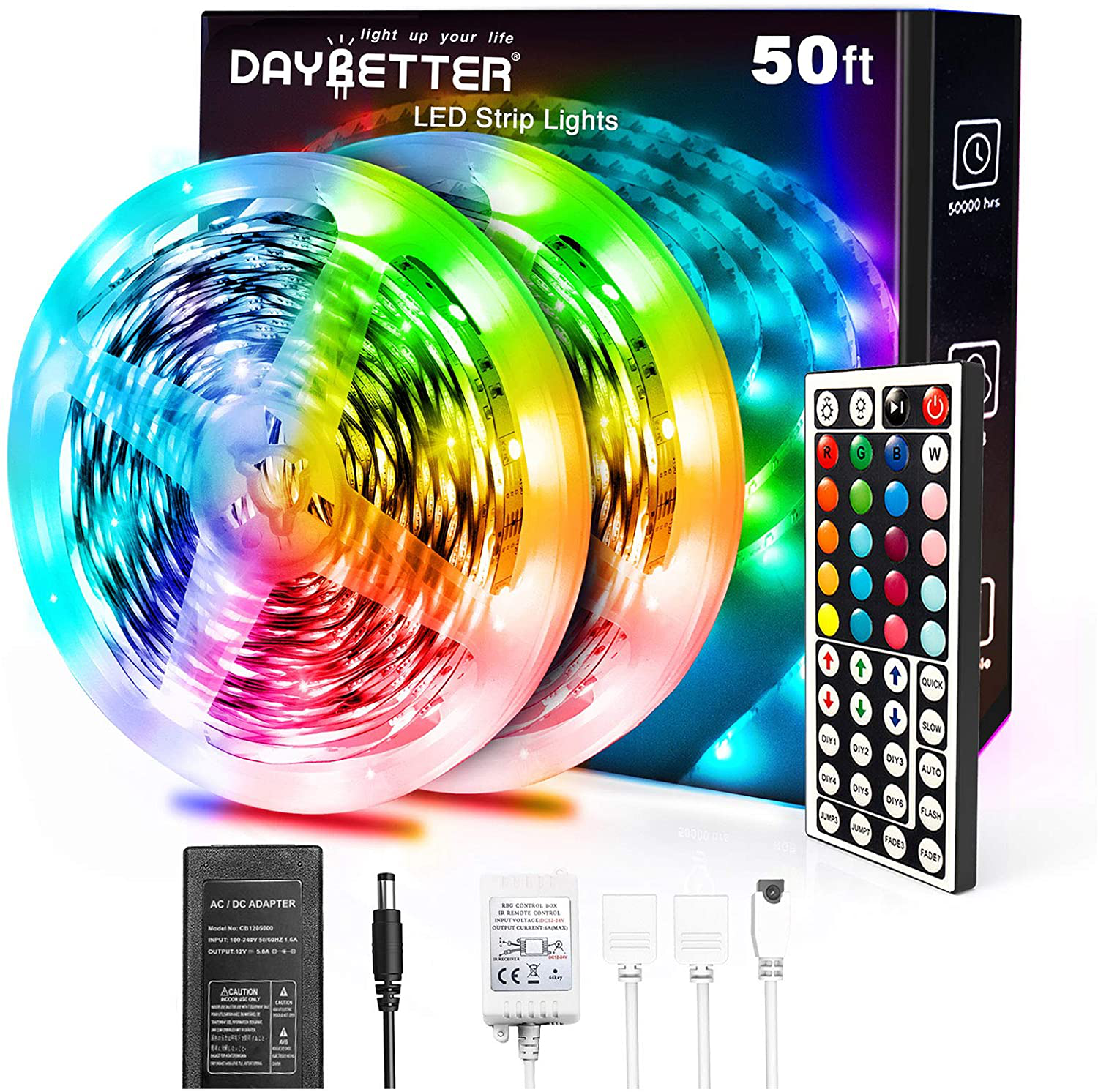 50FEET LED Music Strip Lights Dream Color Hedynshine Color Changing 810pcs 