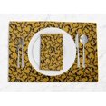 thumbnail image 1 of S4Sassy Gold Artistic Leaves Washable Placemats & Napkins Table Decor Dining Mats, 1 of 3