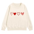 thumbnail image 1 of Comdrip Chandails de la Saint-Valentin pour Filles Chandails à Imprimé Graphique Cœur Manches Longues Chandail Col Rond Hauts Chandails Mignons pour Filles 10-12 Beige 110, 1 of 6