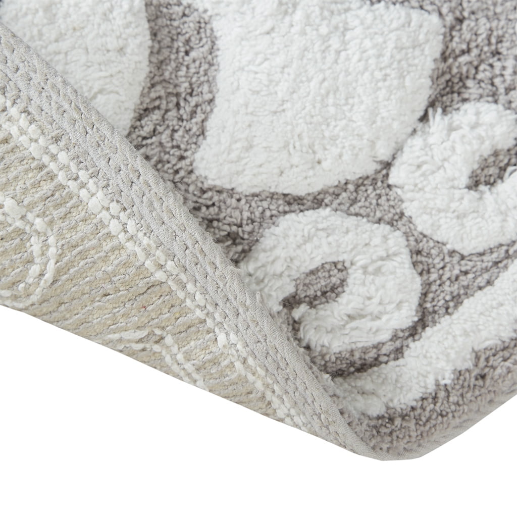 MAYEERTY Cotton Tufted Bathroom Rug Rectangular Bath Mat, Machine Washable, Non-Slip, Taupe