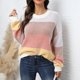 thumbnail image 4 of Gibobby Suéteres para mujer, Suéter de algodón con cuello redondo para mujer(Blanco,CH), 4 of 5