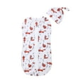 thumbnail image 1 of SUNSIOM Newborn Infant Baby Cartoon Animal Zipper Swaddle Wrap Blanket + Hat, 1 of 9