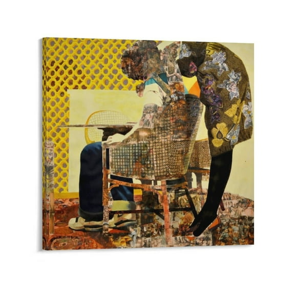 Njideka Akunyili Crosby Artist Poster Painter Wall Art Picture Painting Poster Canvas Print Posters Artworks Bedroom Living Room Decor 20x20inch(50x50cm)