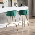 thumbnail image 6 of 30 Inch Bar Stools (2), Footrest, Golden Legs, Velvet Fabric, Foam Filled, 19.51 In. D, 20.23 W, 39.49 H, 14.18 Lb 2 Stools, Inch, Color, Upholstery, Depth, Width, Height, 6 of 7