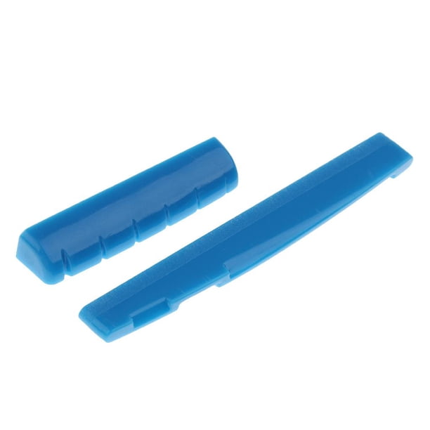 Sillín de 4 Tuercas Ranuradas CUTICAT Para Guitarra de Plástico de 4 Azul