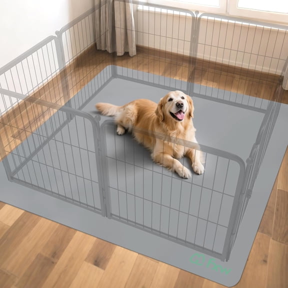 Ultra Waterproof Pet Floor Protector Mat & Under Dog Crate Mat, Resistant & Easy to Clean,  Rollick/Homeplus 24 inch 8 Panels Dog Playpen, Square, 57'' (Playpen Not Included)