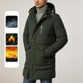 thumbnail image 2 of Winter Jacket For Loose Fit Mid Length Outdoor Coat With Thickened And Detachable Hood, 2 of 9